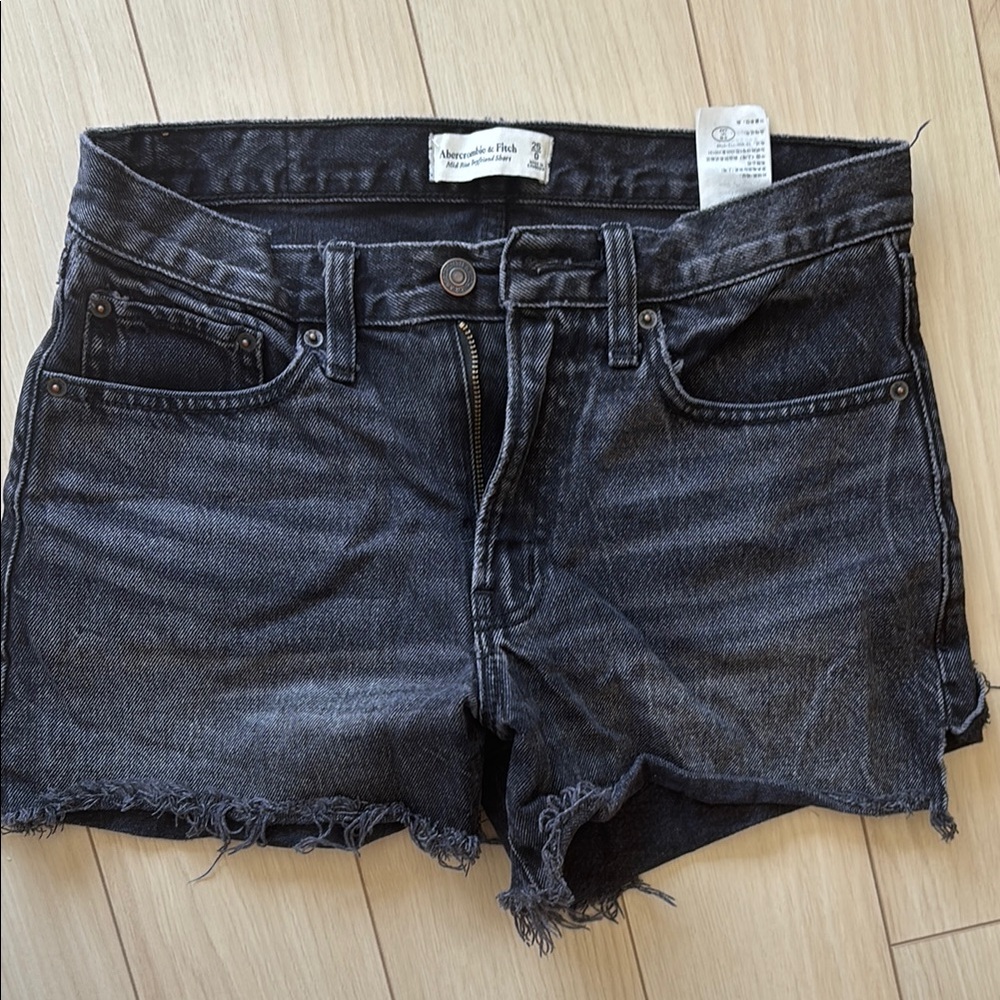 Abercrombie & Fitch Black Jean Shorts Classic Cutoff Style